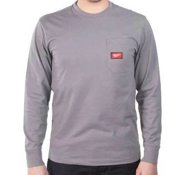 Milwaukee WTLSG-XL Hosszú ujjú zsebes póló Sötétszürke