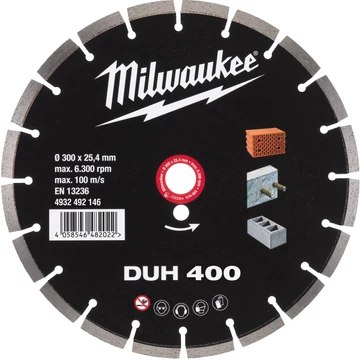 Milwaukee Gyémánt vágótárcsa DUH 300 mm - 1db