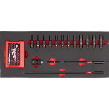 Milwaukee 1/4" Gépi Dugókulcs klt. hosszú 17 rsz. Habbetétben - 1 db 