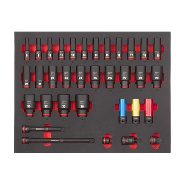 Milwaukee 1/2" Gépi Dugókulcs klt. hosszú 34 rsz. Habbetétben - 1 db 