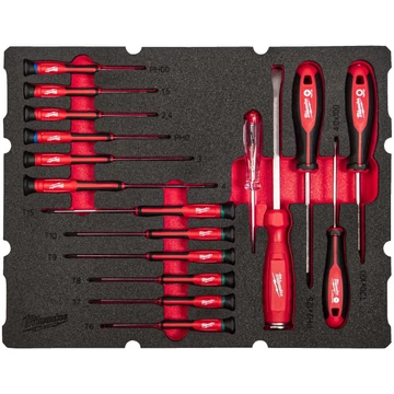 Milwaukee PACKOUT™ Precíziós Csavarhúzó készlet, 13 részes - habbetétben