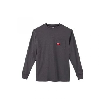 Milwaukee WTLSG-M Hosszú ujjú zsebes póló Sötétszürke