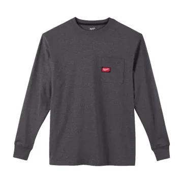 Milwaukee WTLSG-L Hosszú ujjú zsebes póló Sötétszürke