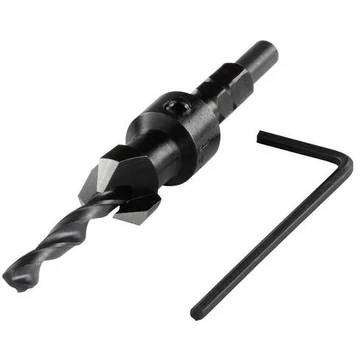 Wolfcraft Előfúró süllyesztővel teraszlapcsavarhoz, hatszögszárú, Ø4.5-12mm 45°