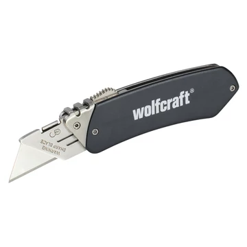 Wolfcraft Hobbikés, visszahúzható trapézpenge, alumínium markolat, övakasztó