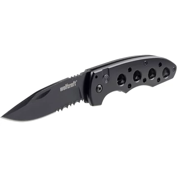 Wolfcraft Összecsukható kés, 75 mm fogazott pengével