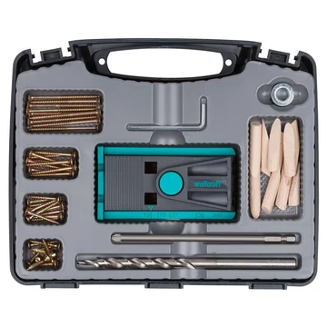 4642000 Wolfcraft Undercover Jig csavarozókészlet rejtett csavarkötéshez