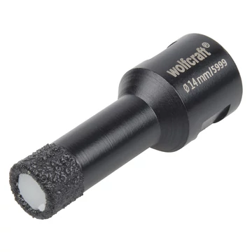 Wolfcraft Gyémánt koronafúró ø14 mm, d=40 mm, sarokcsiszolóhoz, paraffinos, "ceramic"