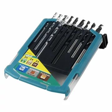 7117000 Wolfcraft Vegyes fúrószár készlet kőzethez, fához, fémhez dobozban 9 db