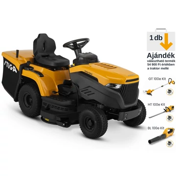 *KULCSRAKÉSZEN+INGYENES HÁZHOZSZÁLLÍTÁS+!AJÁNDÉK!* STIGA fűgyűjtős fűnyíró traktor ESTATE 598 W 2 hengeres, hidrosztatikus váltó és nyomóolajzás