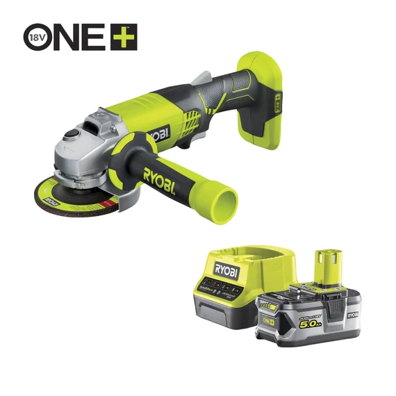 5133006028 Ryobi ONE+ R18AG-150GL 18v akkus sarokcsiszoló 5,0ah akkuval töltővel szett