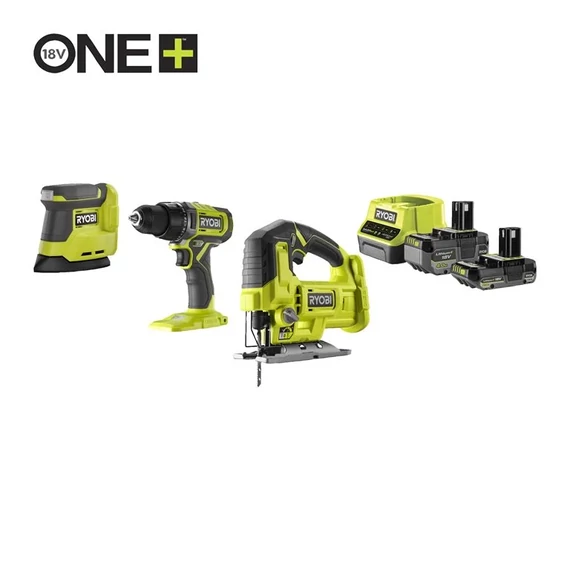 Ryobi ONE+ R18CK3-242G 18v akkumulátoros gépszett, erőcsomag akkuval töltővel táskában 5133006718