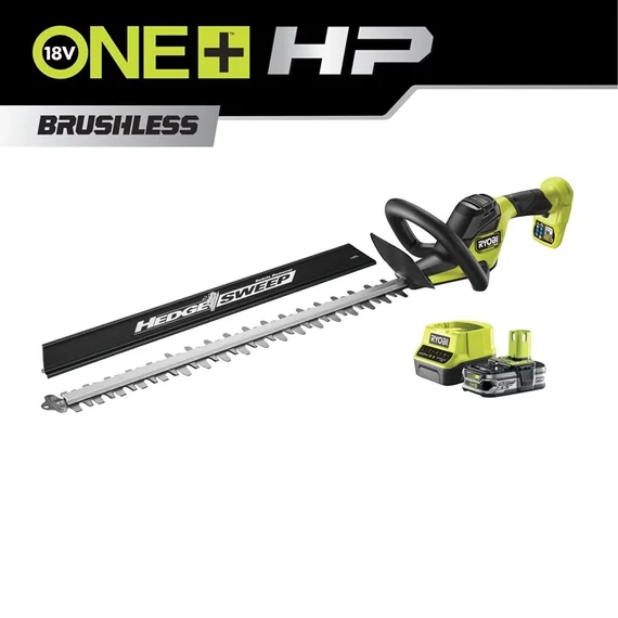 Ryobi ONE+ HP RY18HTX60A-125 18V szénkefe nélküli sövényvágó 60 cm vágáshosszal (1 x 2.5Ah) akkumulátorral és töltővel 5133004907