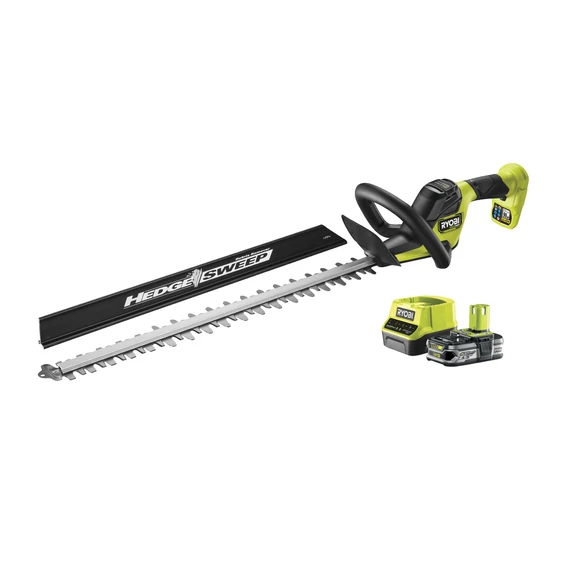 Ryobi ONE+ HP RY18HTX60A-125 18V szénkefe nélküli sövényvágó 60 cm vágáshosszal (1 x 2.5Ah) akkumulátorral és töltővel 5133004907