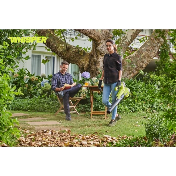 Ryobi ONE+ HP RY18BLXC-140 18 V akkumulátoros szénkefe nélküli WHISPER™ halk lombfúvó (1 x 4.0Ah)akkuval és töltővel  5133005357