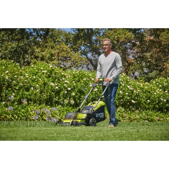 Ryobi ONE+ HP RY18LMX40B-0 18V ONE+™ akkumulátoros szénkefe nélküli fűnyíró 40 cm-es vágószélességgel akku és töltő nélkül 5133005479