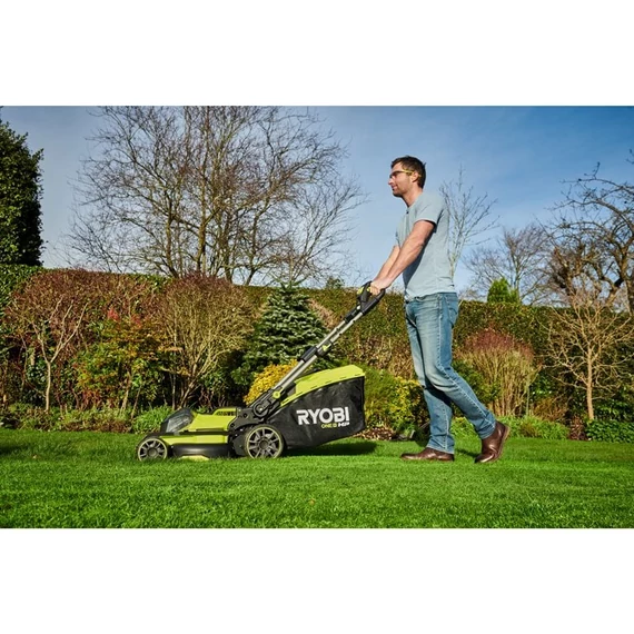 Ryobi ONE+ HP RY18LMX40B-0 18V ONE+™ akkumulátoros szénkefe nélküli fűnyíró 40 cm-es vágószélességgel akku és töltő nélkül 5133005479