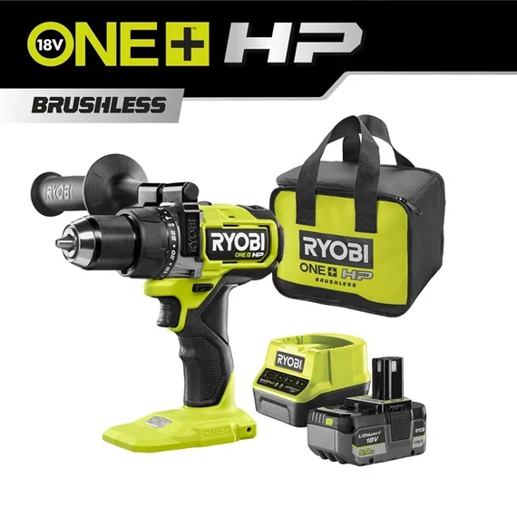 Ryobi ONE+ HP RPD18X-1C50S 18 V nagyteljesítményű szénkefe nélküli ütvefúró-csavarozó (5.0Ah)akkuval és töltővel táskában 5133005510