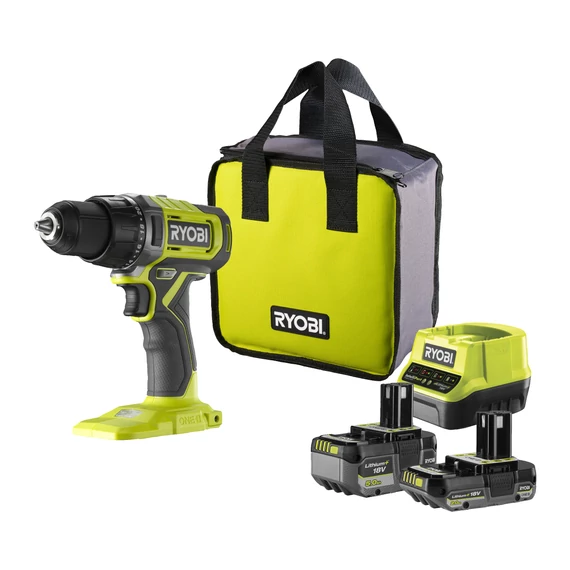 Ryobi ONE+ RDD18-2C52S 18V akkus fúró-csavarbehajtó 2ah és 4ah akkukal és töltővel táskában 5133005522