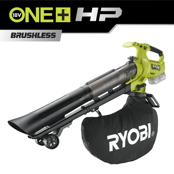 Ryobi ONE+ HP RY18BVXA-0 18V nagyteljesítményű szénkefe nélküli lombszívó-fúvó-daráló akku és töltő nélkül 5133005546