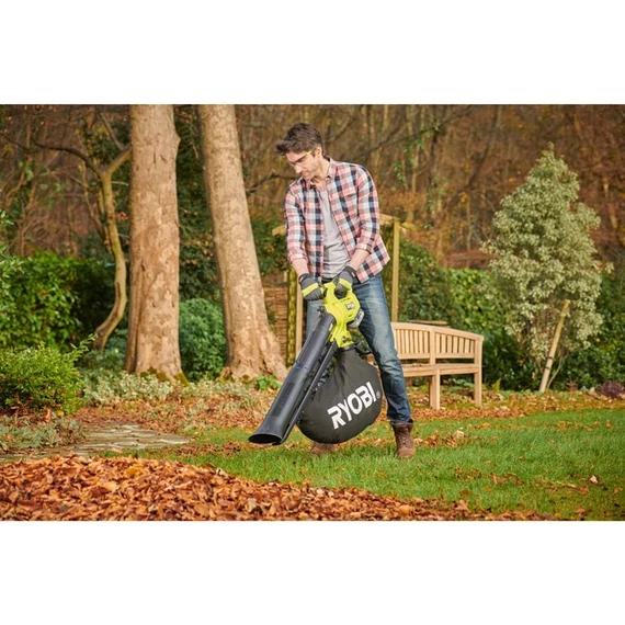 Ryobi ONE+ HP RY18BVXA-0 18V nagyteljesítményű szénkefe nélküli lombszívó-fúvó-daráló akku és töltő nélkül 5133005546