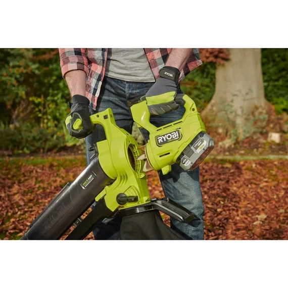 Ryobi ONE+ HP RY18BVXA-0 18V nagyteljesítményű szénkefe nélküli lombszívó-fúvó-daráló akku és töltő nélkül 5133005546