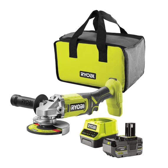 Ryobi ONE+ RAG18125-1C40S 18V akkus sarokcsiszoló 4Ah akkuval és töltővel táskában 5133005643