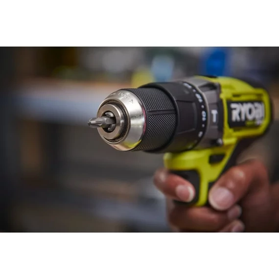 Ryobi ONE+ HP RPD18C1-242S 18V kompakt, szénkefe nélküli akkumulátoros fúró-ütvefúró 2és4ah akkuval töltővel táskában 5133006524 