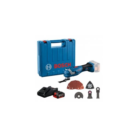 Bosch GOP 185-LI Akkus multifunkcionális vágószerszám (1x4.0 Ah, GAL 18V-20) kofferben, tartozékokkal 06018G2021