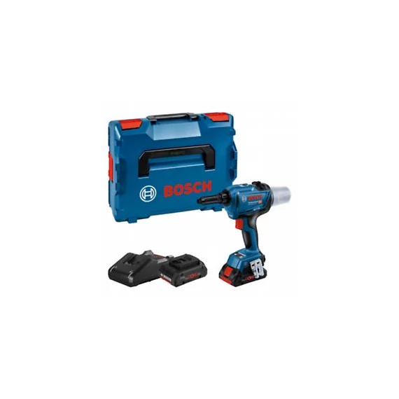 Bosch GRG 18V-16 C Akkus popszegecselő 2x ProCORE18V 4.0 Ah akkuval, 1x GAL 18V-40 gyorstöltővel L-BOXX 136-ban 06019K5001
