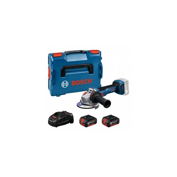 Bosch GWS 18V-11 Akkus Sarokcsiszoló  (2x5,0 Ah akkuval; GAL 1880 töltővel; csiszolótárcsa 125mm) L-Boxx-ban 06019N4103