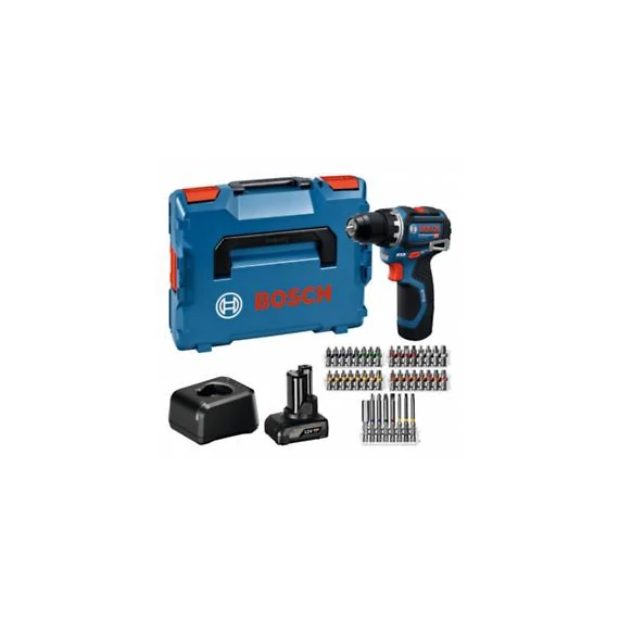 Bosch GSR 12V-32 Akkus fúrócsavarozó (1x2,0Ah, 1x4,0Ah akkuval; GAL 12V-20 töltővel; 40db-os tartozékszettel) L-Boxx-ban 06019N7005