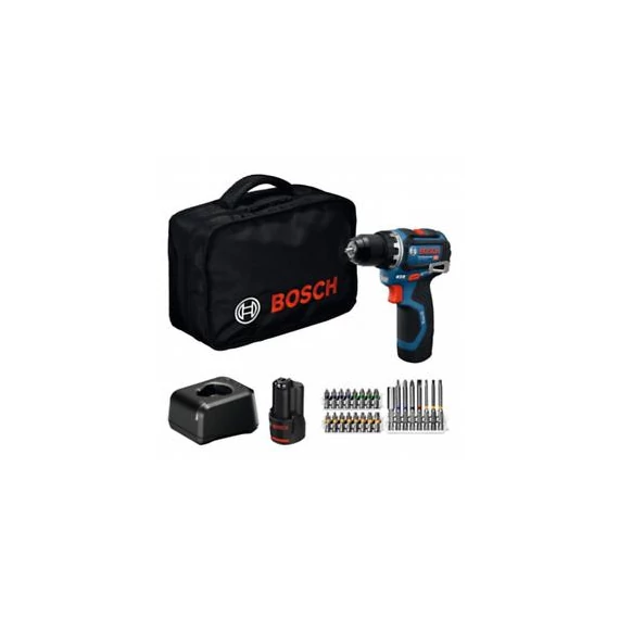 Bosch GSR 12V-32  Akkus fúrócsavarozó  (2x2.0Ah, GAL 12V-20, 24db-os tartozékszettel) hordtáskában 06019N7006