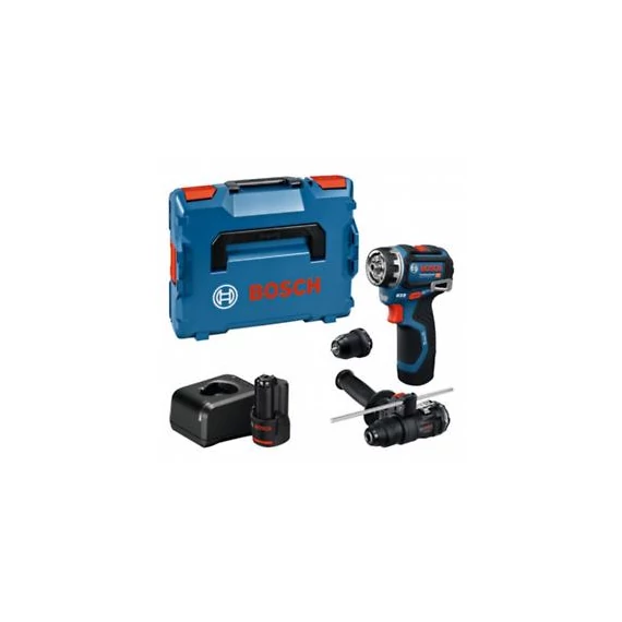 Bosch GSR 12V-32 FC akkus fúrócsavarozó (2x2.0 Ah akkuval; GAL 12V-20 töltővel; GFA 12-M, GFA 12-H, adapterekkel) L-Boxx-ban 06019N7104