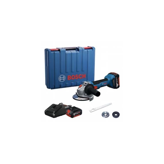 Bosch GWS 18V-8 Akkus Sarokcsiszoló (2x4,0 Ah akkuval; GAL 1840 töltővel; csiszolótárcsa 125mm) szerszámkofferben 06019N9020