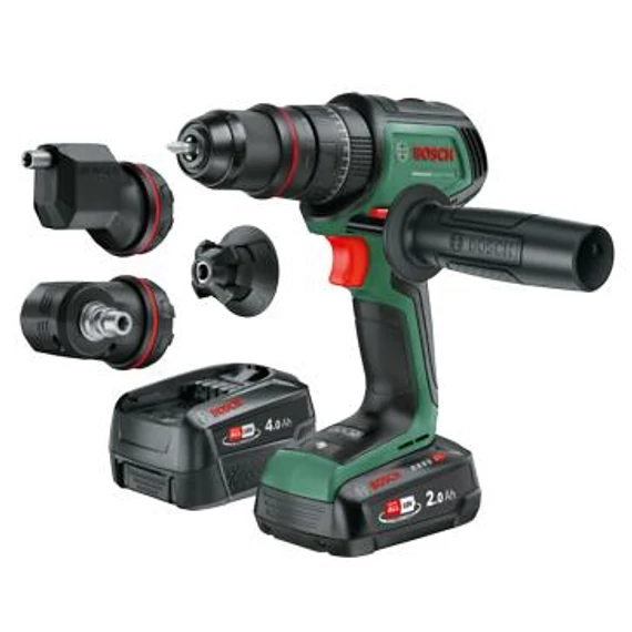Bosch AdvancedImpact 18V-80 Quicksnap Akkus ütvefúró-csavarozó (2,0 Ah akkuval; 4,0 Ah akkuval; AL18V-44 töltővel; 3 tartozék kiegészítő) kofferben 06039E2104