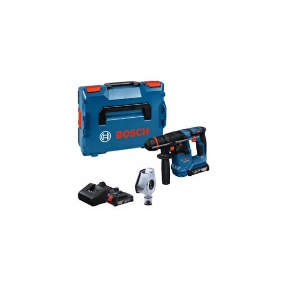 Bosch GBH 18V-18 X Akkus fúrókalapács (GDE 24 porelszívó adapterrel; 2x2,0Ah akkuval és GAL 18V-20 töltővel) LBoxx-ban 0611927101