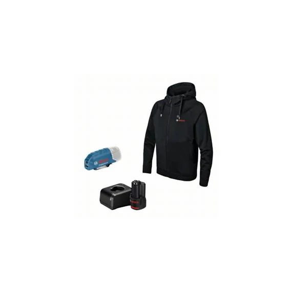 Bosch GHJ 12+18V XA Kapucnis pulóver (3XL) (GAA 12V-21 adapterrel; 1x 2,0 Ah akkuval; GAL 12V-20 töltővel) kartondobozban 06188000GG