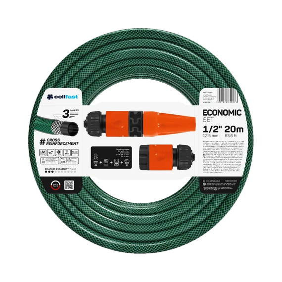 CELLFAST Locsolótömlő 3 rétegű ECONOMIC SET 1/2 10-100
