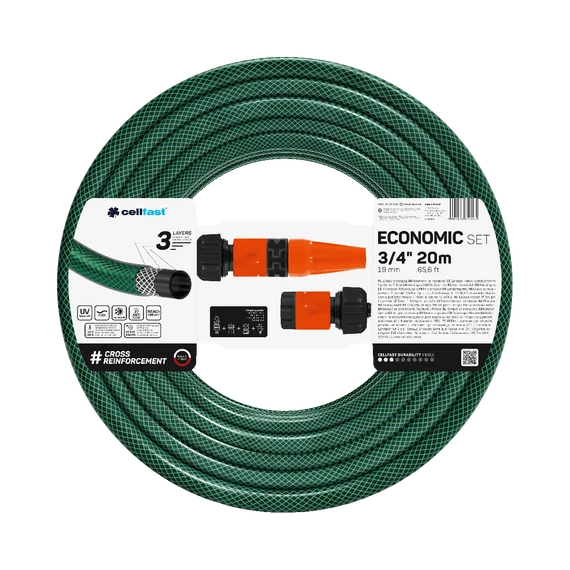CELLFAST Locsolótömlő 3 rétegű ECONOMIC SET 3/4 10-102