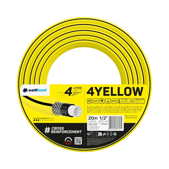 CELLFAST Locsolótömlő 4 rétegű YELLOW 1/2 10-500