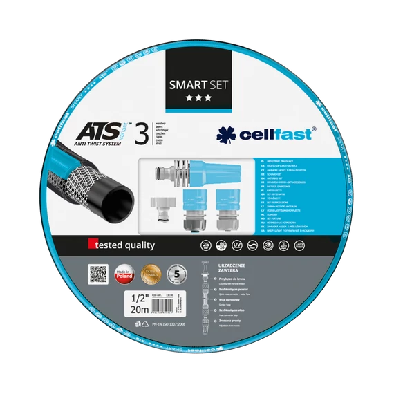 CELLFAST Locsolótömlő 3 rétegű SMART SET 1/2 13-190