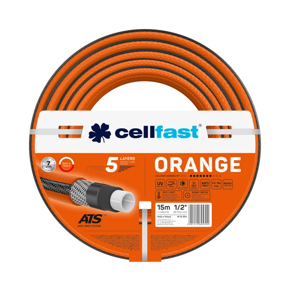 CELLFAST Locsolótömlő 5 rétegű ORANGE 1/2 15-004