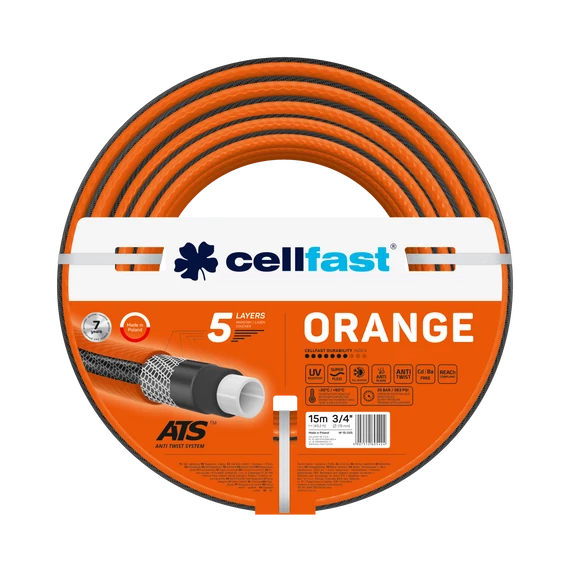 CELLFAST Locsolótömlő 5 rétegű ORANGE 3/4 15-025