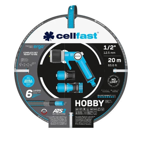 CELLFAST Locsolótömlő 6 rétegű HOBBY SET 1/2 16-209