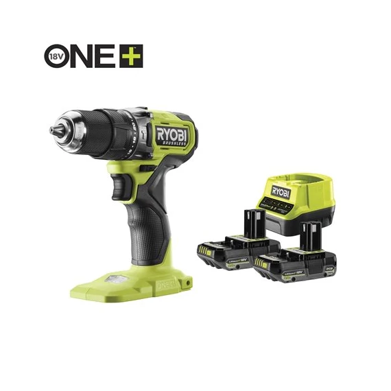5133006139 Ryobi RPD18BL-2C20S ONE+ 18v akkus szénkefementes ütvefúró csavarbehajtó 2akku töltővel, táskában