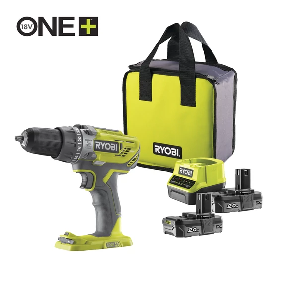 5133003342 Ryobi ONE+ R18PD3-220S 18v akkus ütvefúró csavarbehajtó, 2x2,0 Ah akku, töltő, táska + BIT