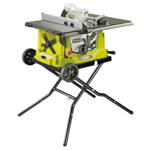 5133002025 Ryobi RTS1800EF-G 1800 W asztali körfűrész kihúzható alapszegéllyel, összecsukható állvánnyal, 48 fogas TCT fűrészlap