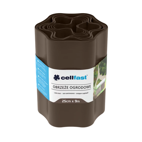 CELLFAST Ágyásszegély hullámos 25 cm x 9 m barna 30-014