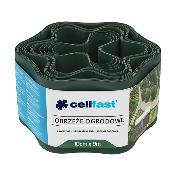 CELLFAST Ágyásszegély hullámos 10 cm x 9 m sötétzöld 30-021H